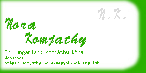nora komjathy business card