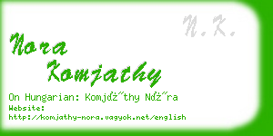 nora komjathy business card